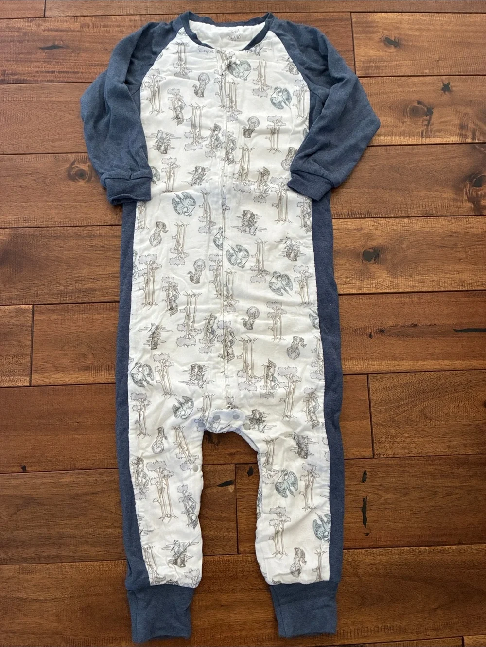 Nest Blue & White Printed Sleep Suit